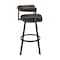 Armen Living Nolagam Swivel Bar Stool in Brown Metal with Brown Faux Leather 840254335653 - alternate 4